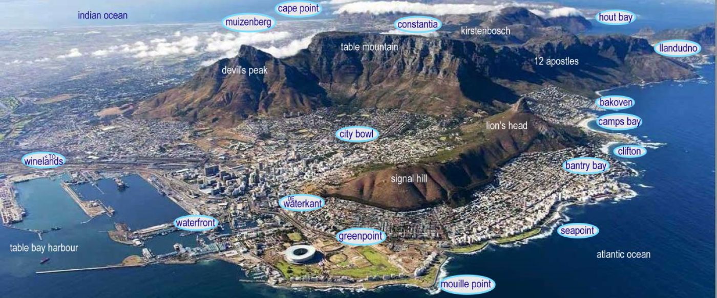 Out in Africa Cape Town map