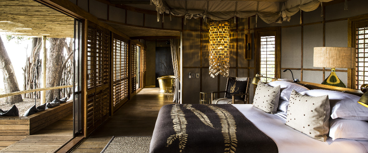 View across the interleading, interlinking suite, Mombo, Botswana