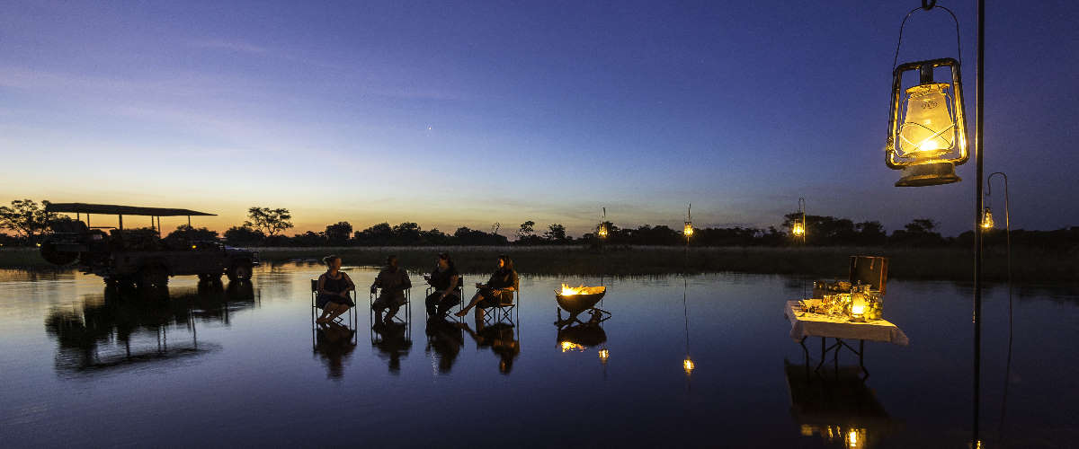 Vumbura sundowners before dinner