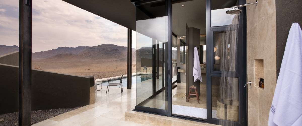 ossusvlei Desert Lodge outdoor shower